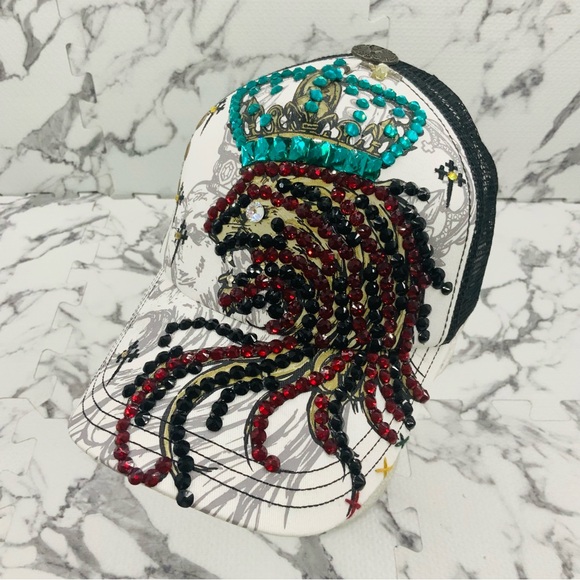 Men’s Lion King Rhinestone Trucker Hat by Rebel Spirit